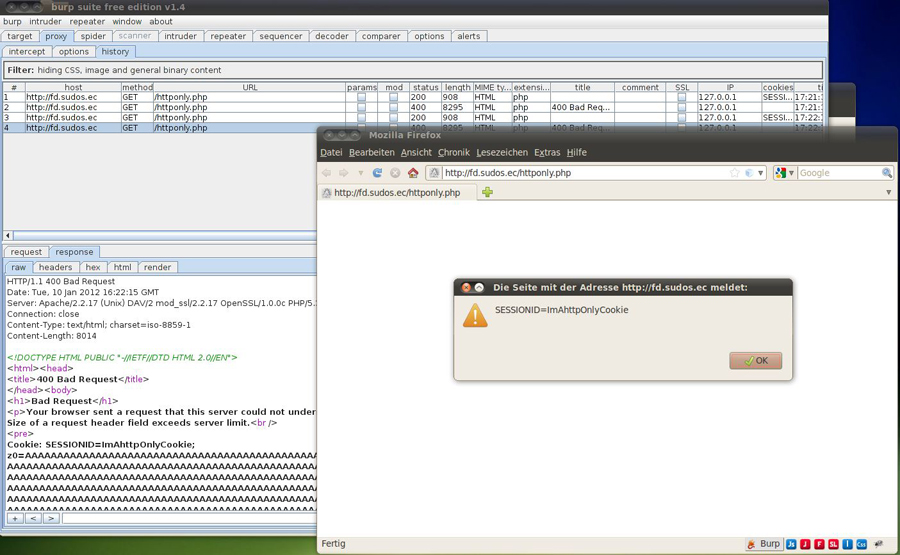 Apache httpOnly Cookie Disclosure